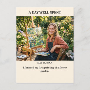 A Day Well Spent Custom Photo Postcard