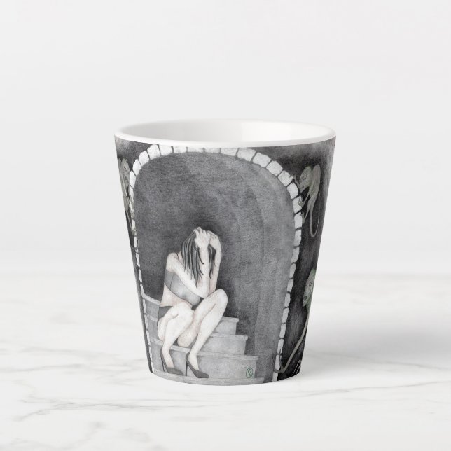 "A Day with Her Demons" Latte Mug (Front)
