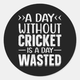 A Day Without Cricket Funny Cricket Player Cricket Classic Round Sticker