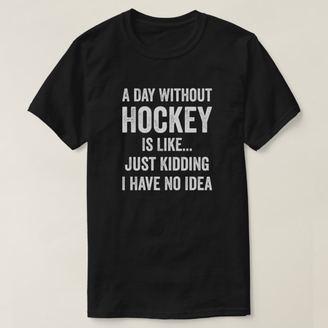 A Day Without Hockey Is Like Hockey Lover T-Shirt (Design Front)