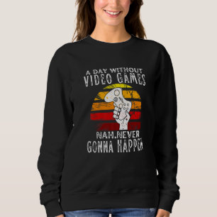 A Day Without Video Games Boys Teens Kids Gamer Fu Sweatshirt