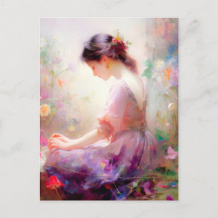 A Daydream of Flowers Holiday Postcard