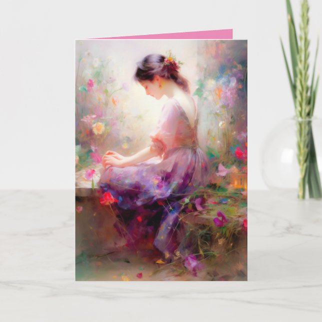 A Daydream of Flowers  Thank You Card (Front)