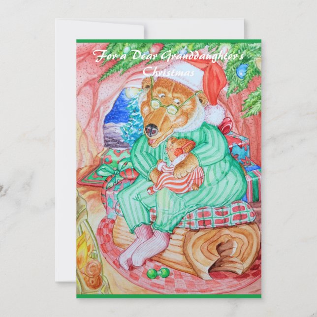 A Dear Granddaughter's Christmas Card. Holiday Card (Front)