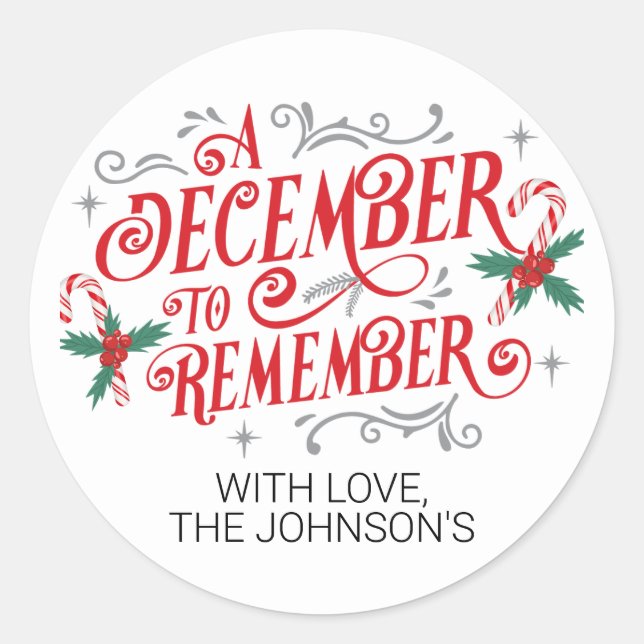 A December to Remember, Personalised Sticker (Front)