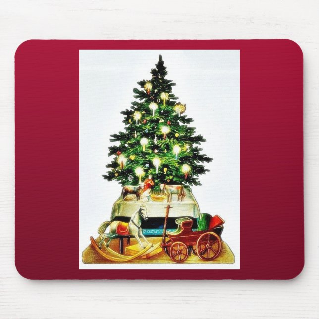 A decorated christmas tree mouse pad (Front)