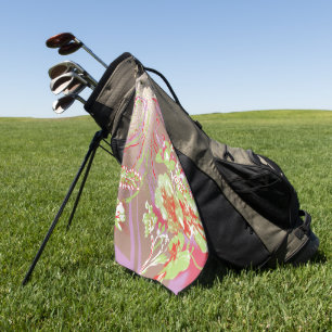 A decorative floral pattern chraacterised by vivid golf towel