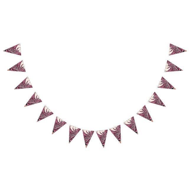 A decorative paisley design with vivid red and pin bunting  (All)