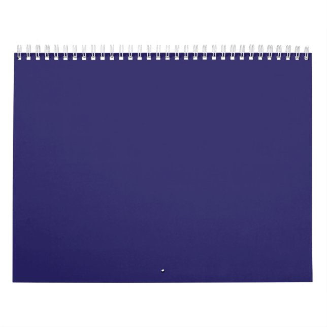 A deep blue backdrop accented by a white border, o calendar (Cover)