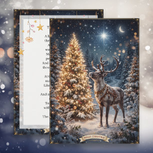 A Deer and the North Star   Personalised Christmas Holiday Card