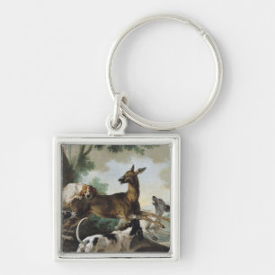 A Deer Chased by Dogs, 1725 Key Ring