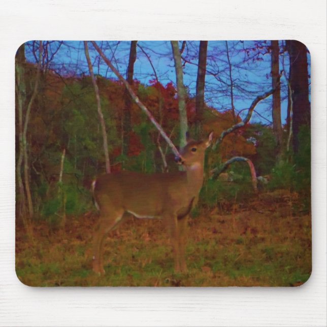 A Deer: Gold Red Green and Blue Mouse Pad (Front)