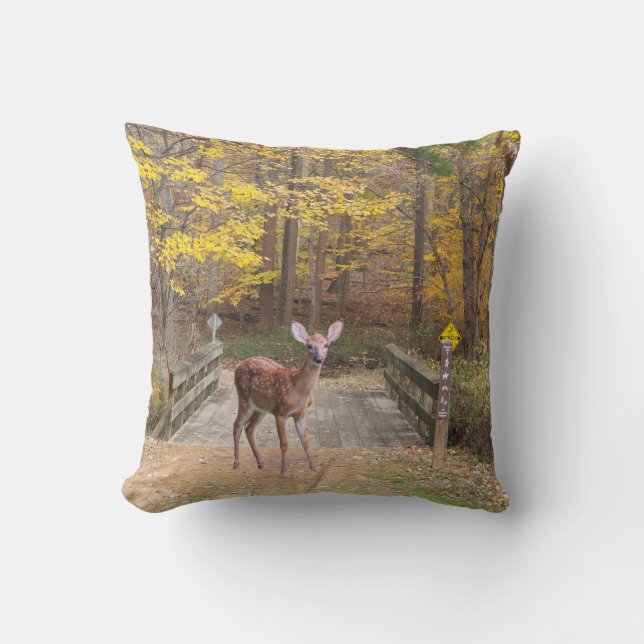 A deer in the park cushion (Front)