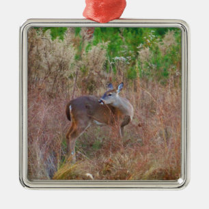 A Deer in the Tall Grass Metal Tree Decoration