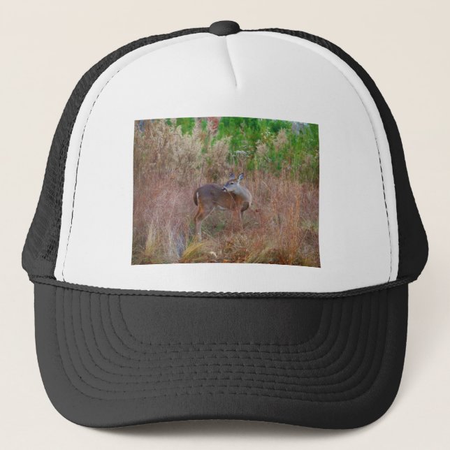 A Deer in the Tall Grass Trucker Hat (Front)