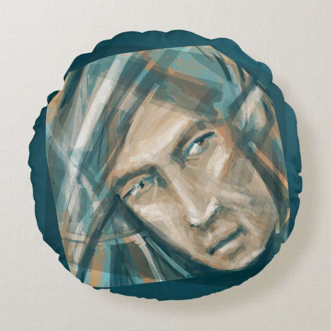 A Defiant Green Elf Round Cushion (Front)