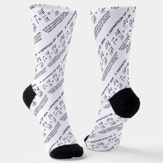 A Definition Of Jerk Physics Equation Humour Socks (Angled)