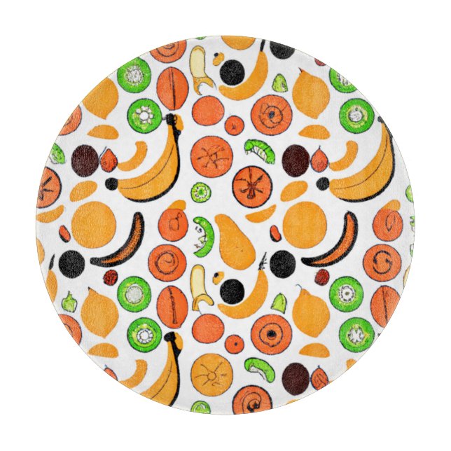 A Delicious Fruits Pattern Design Cutting Board (Front)