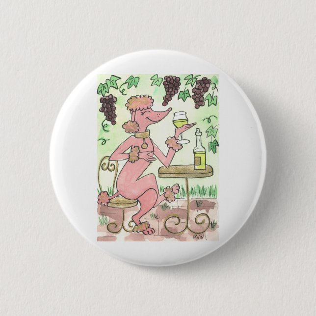 A Delightful Glass of Pinot Gris 6 Cm Round Badge (Front)