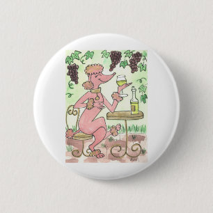 A Delightful Glass of Pinot Gris 6 Cm Round Badge