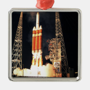 A Delta IV Heavy rocket lifts off Metal Ornament