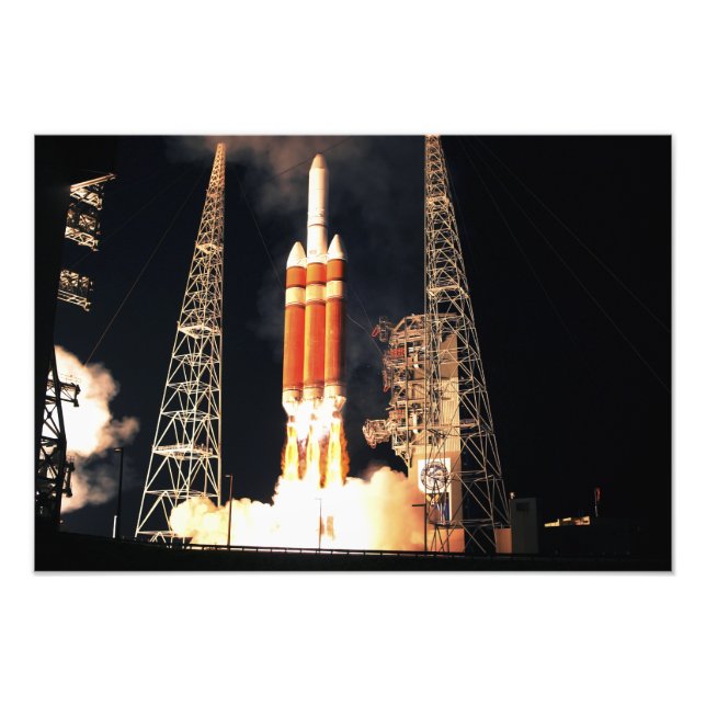 A Delta IV Heavy rocket lifts off Photo Print (Front)