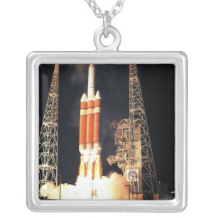 A Delta IV Heavy rocket lifts off Silver Plated Necklace