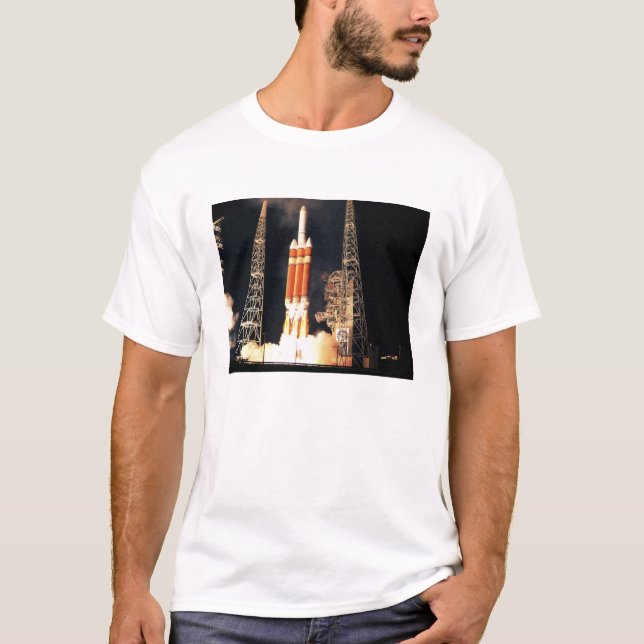 A Delta IV Heavy rocket lifts off T-Shirt (Front)