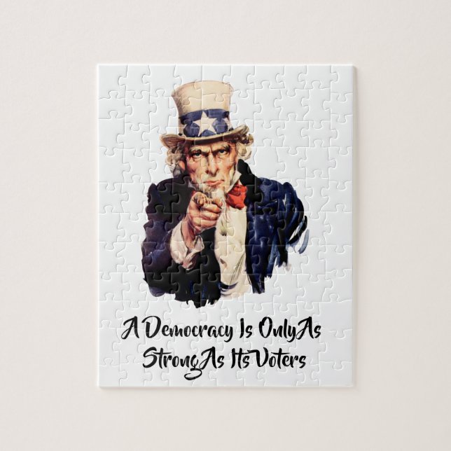 A Democracy Is Only As Strong As Its Voters Jigsaw Puzzle (Vertical)