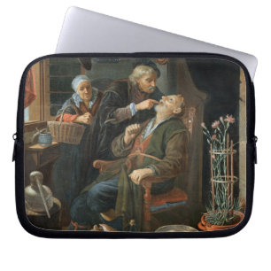 A Dentist Examining The Tooth of an Old Man (oil o Laptop Sleeve