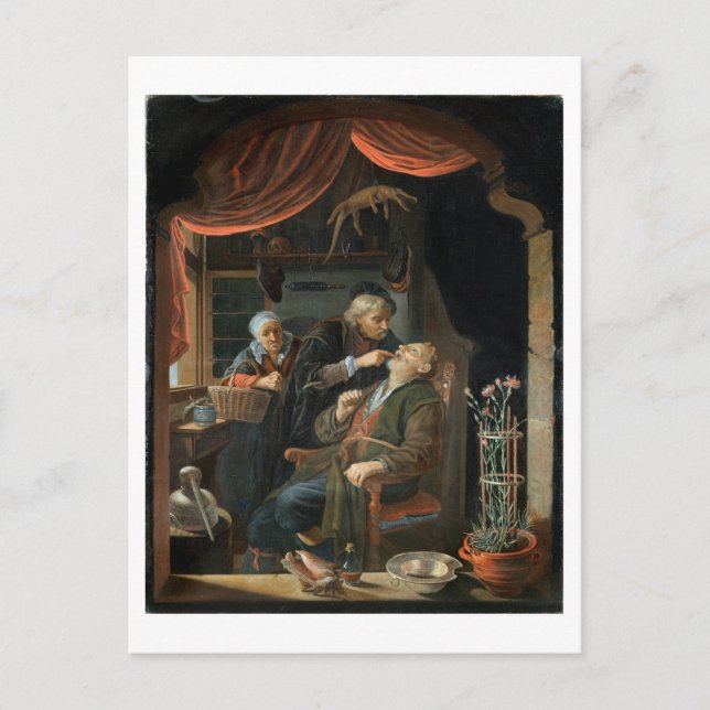 A Dentist Examining The Tooth of an Old Man (oil o Postcard (Front)