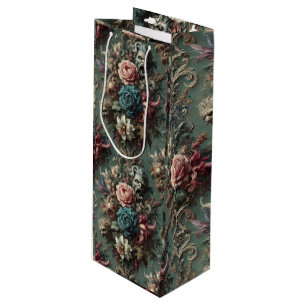 A Deranged Dirge – Gothic Floral Design Wine Gift Bag