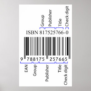 A Description of the Elements in an ISBN Barcode Poster