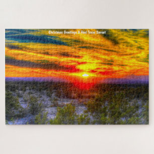 A Desert Sunset Texas . Jigsaw Puzzle