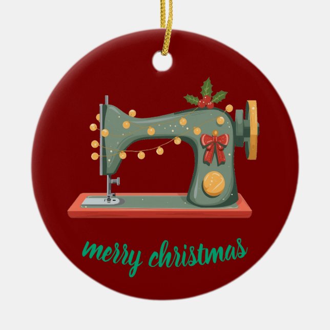 a design for sewers ceramic ornament (Front)