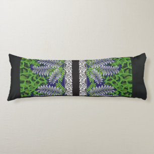 a design of a green and yellow pattern body cushion