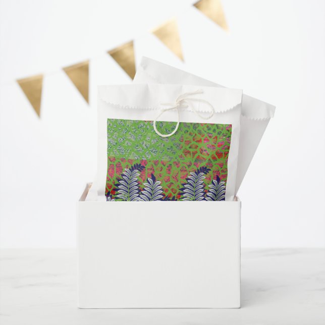 a design of a green and yellow pattern favour bag (Party)