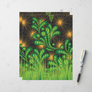 a design of a mirror and some plants