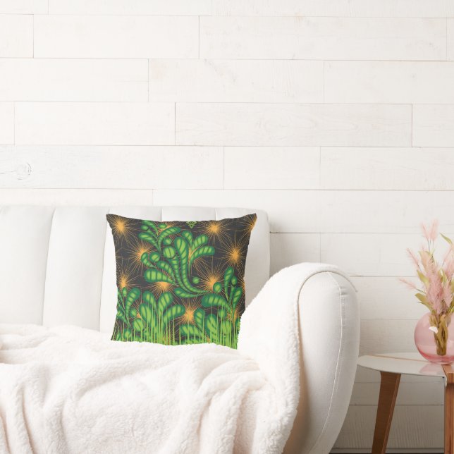 a design of a mirror and some plants cushion (Couch)