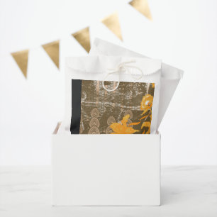 a design of a painting with yellow flowers on it favour bag