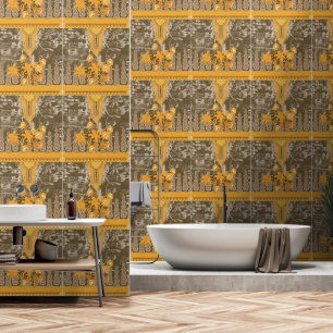 a design of a painting with yellow flowers on it wallpaper