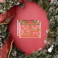 a design of a pink and gold background with a red