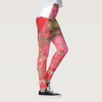 a design of a pink and gold background with a red