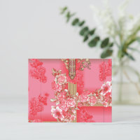 a design of a pink and gold background with a red