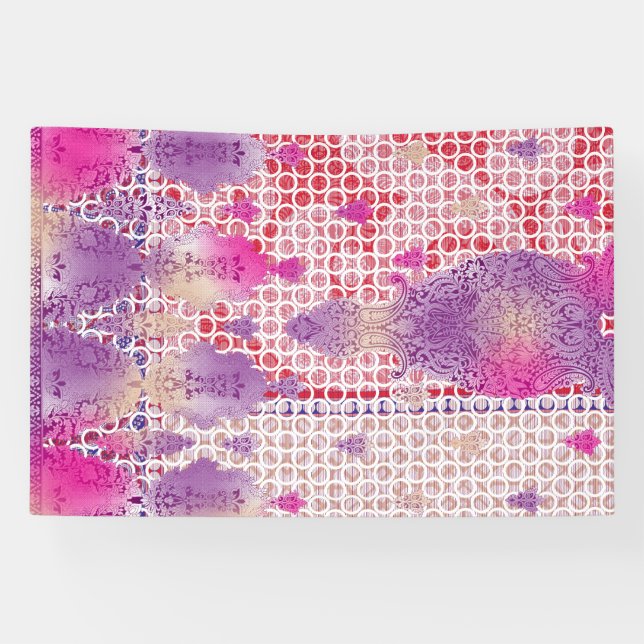a design of a purple background with dots banner (Horizontal)