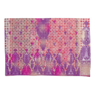 a design of a purple background with dots pillowcase