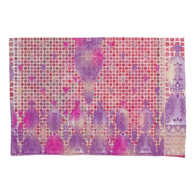 a design of a purple background with dots pillowcase (Front)