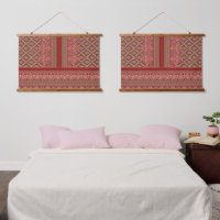 a design of a red and beige pattern_