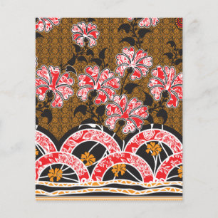 a design of a red and black wall hanging flyer