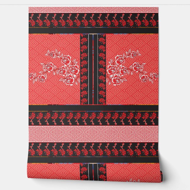 a design of a red and black wallpaper (Unrolling)